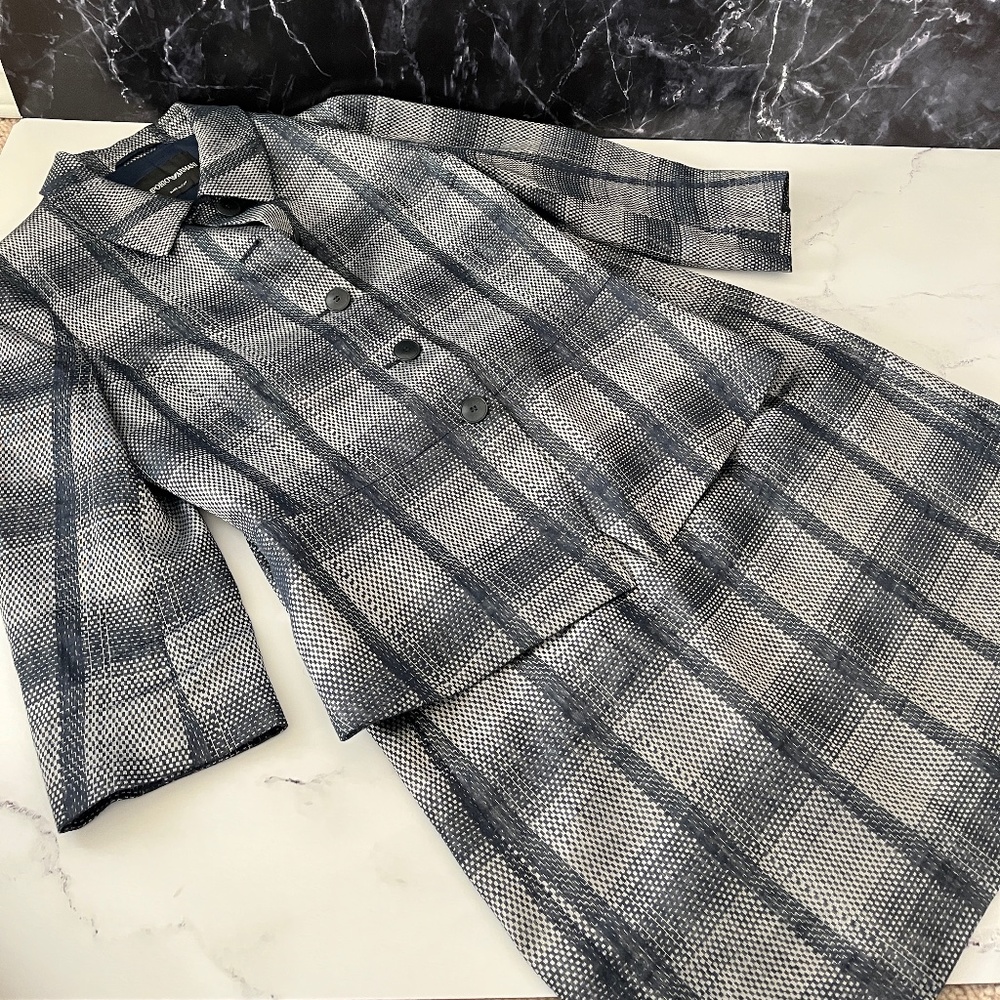 Emporio Armani Silver Blue Suit Set Medium